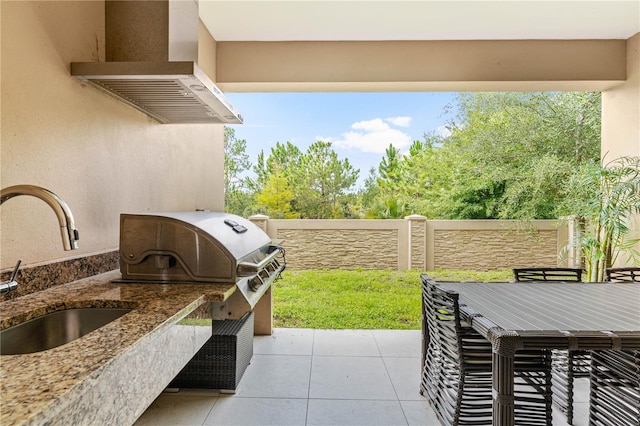 view of terrace with sink