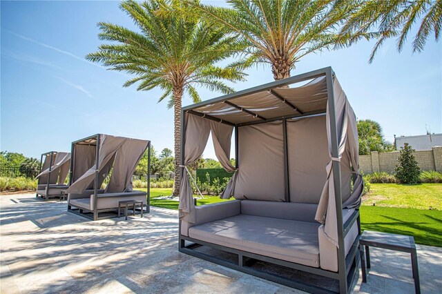 view of patio with an outdoor hangout area