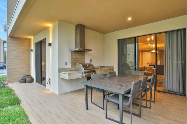 dining room with light wood-type flooring