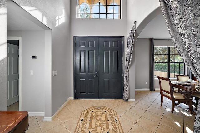 view of tiled foyer entrance