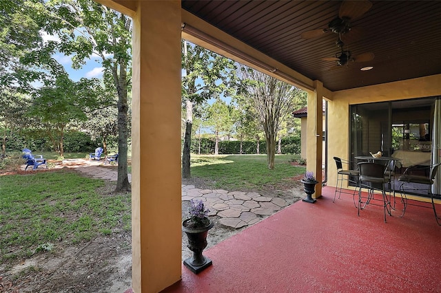 view of patio / terrace with ceiling fan