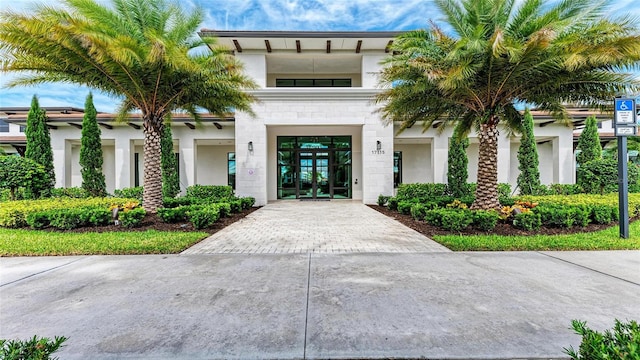 view of front of property featuring french doors