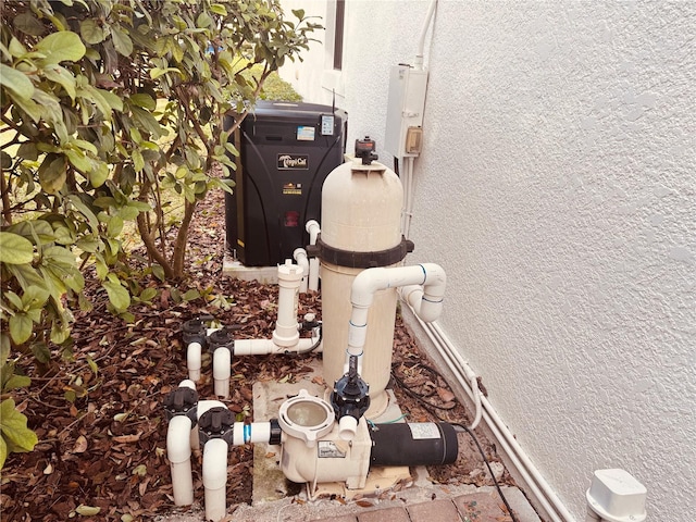 exterior details with pump