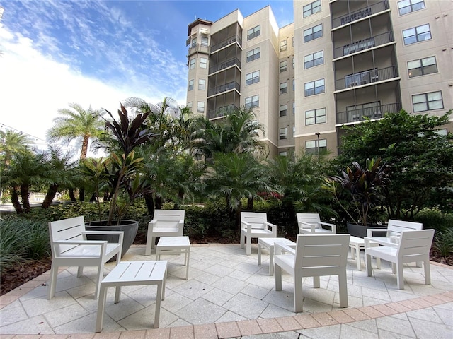 view of patio / terrace with a balcony