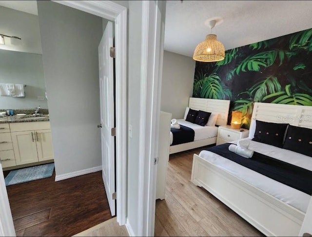 bedroom featuring light hardwood / wood-style flooring