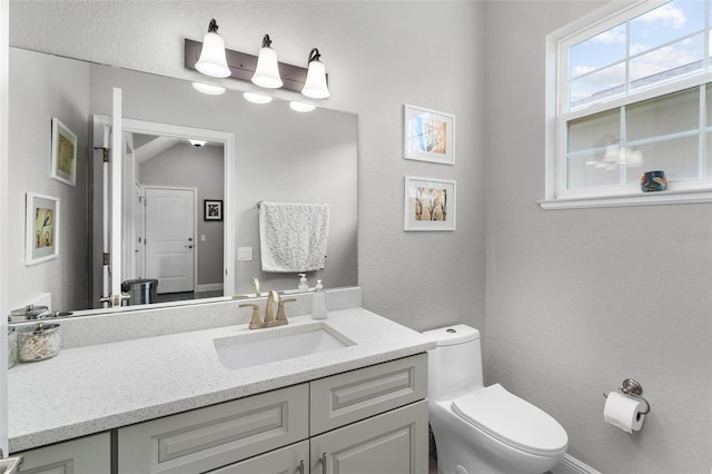 bathroom featuring toilet and vanity