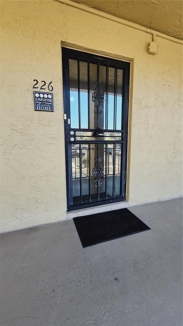 entrance to property with french doors