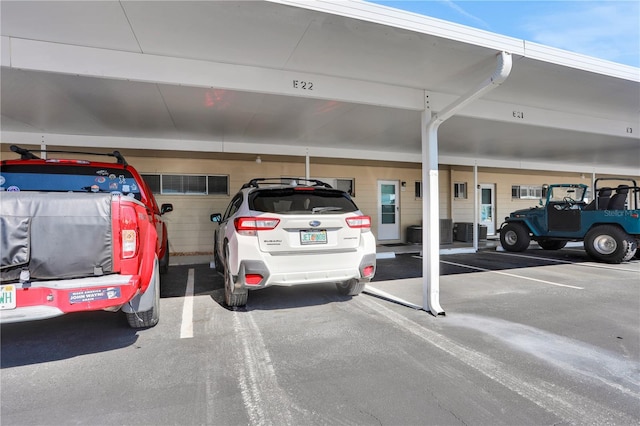 exterior space featuring a carport