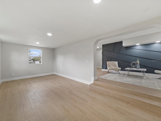 living room featuring light hardwood / wood-style floors