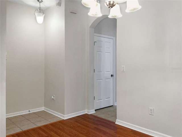 empty room featuring light hardwood / wood-style flooring