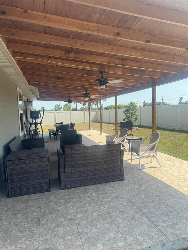 view of patio / terrace with an outdoor living space