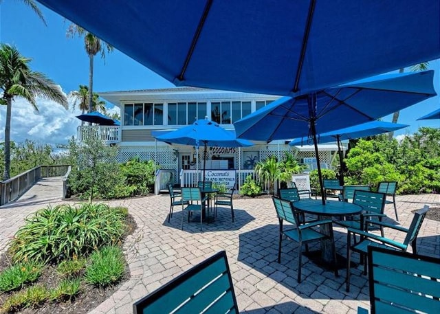 view of patio / terrace featuring outdoor dining space and fence