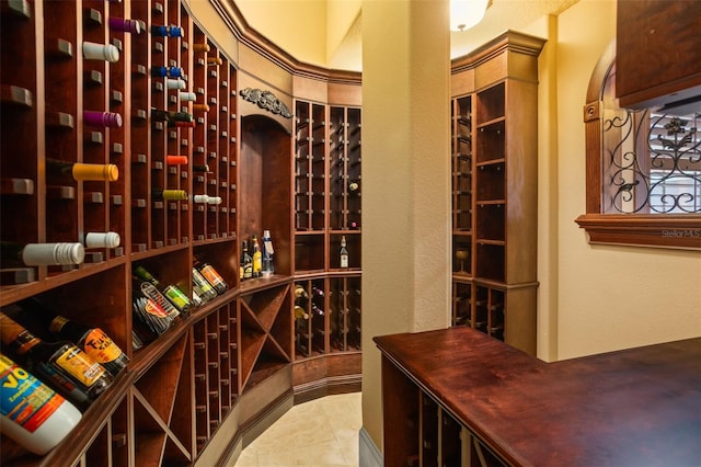 wine cellar featuring tile flooring