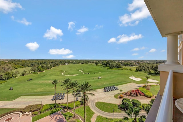 aerial view with view of golf course