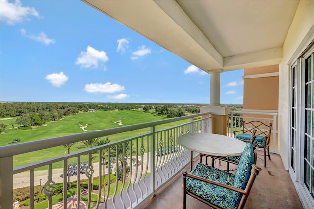balcony with golf course view