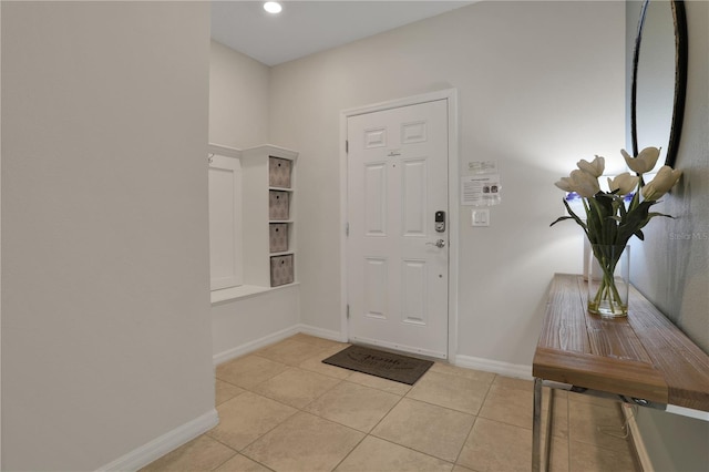 view of tiled entrance foyer