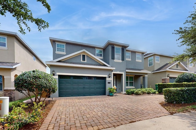 view of front of house with a garage