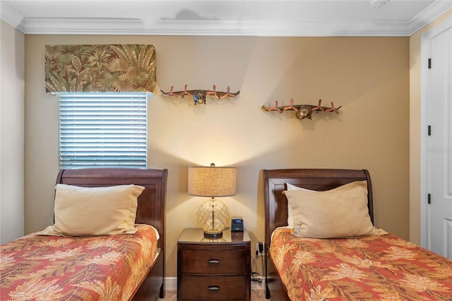 bedroom featuring crown molding