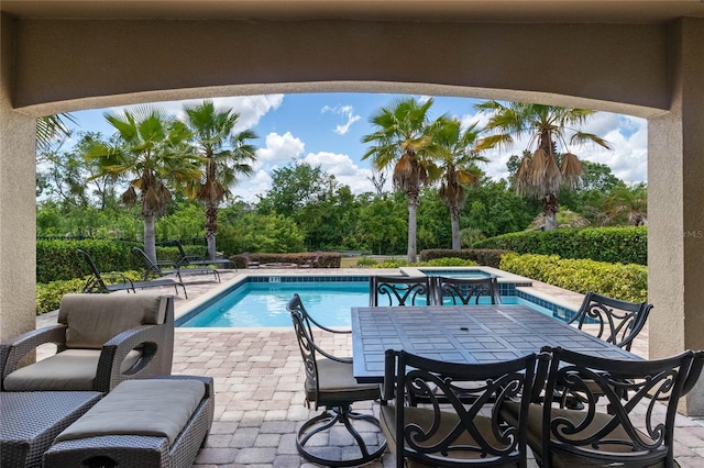 view of pool featuring a patio area