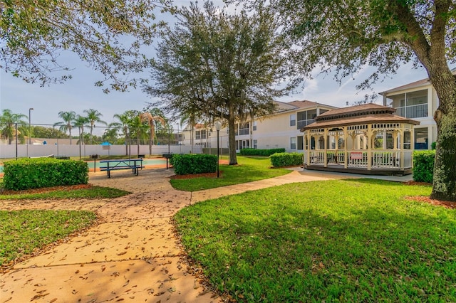 view of yard featuring a gazebo