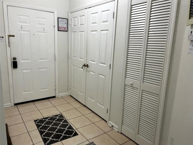 interior space with light tile flooring