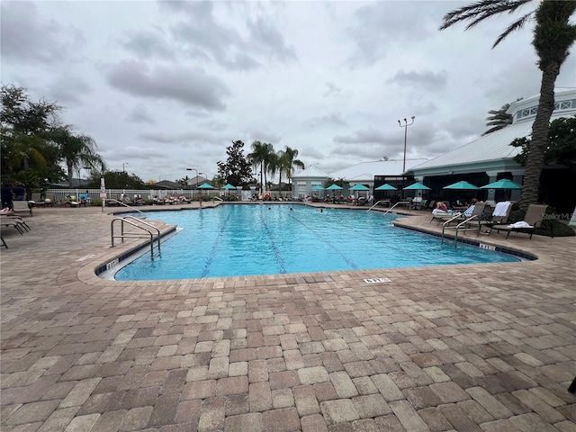 view of pool with a patio area