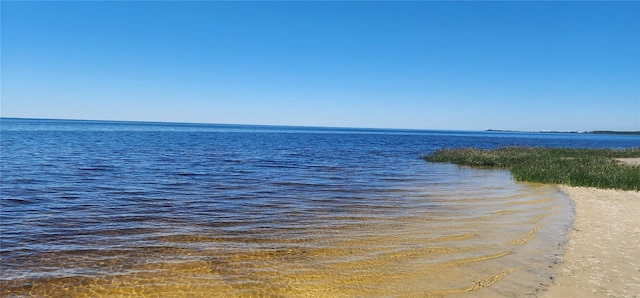 view of water feature featuring a beach view