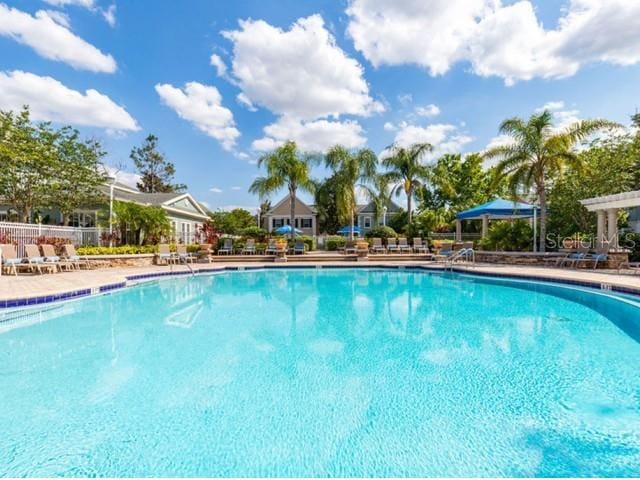 view of pool featuring a pergola