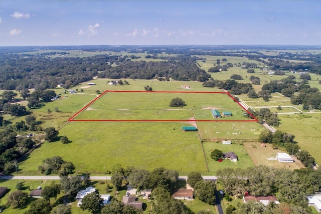 drone / aerial view with a rural view