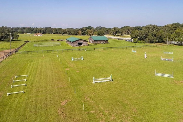 aerial view featuring a rural view