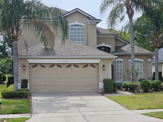 view of front of house with a garage