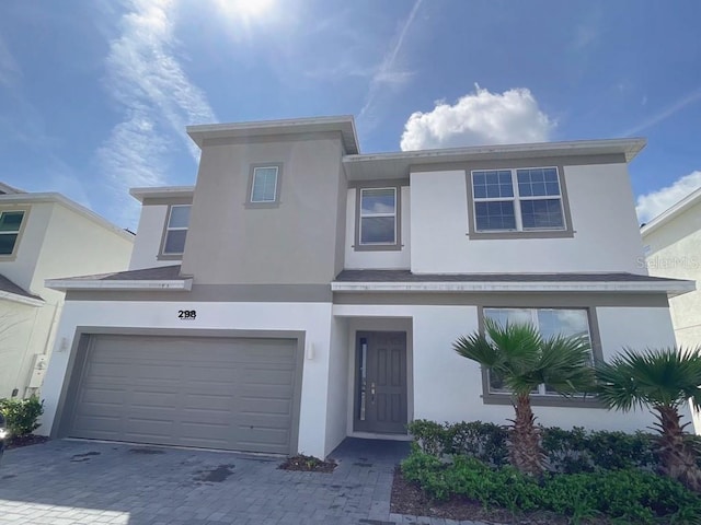 view of property with a garage