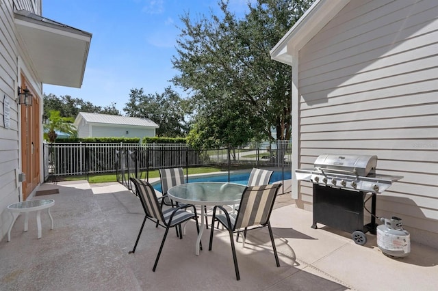 view of patio with area for grilling