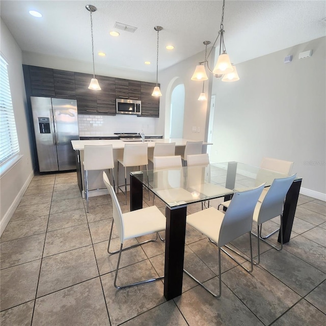 view of tiled dining room