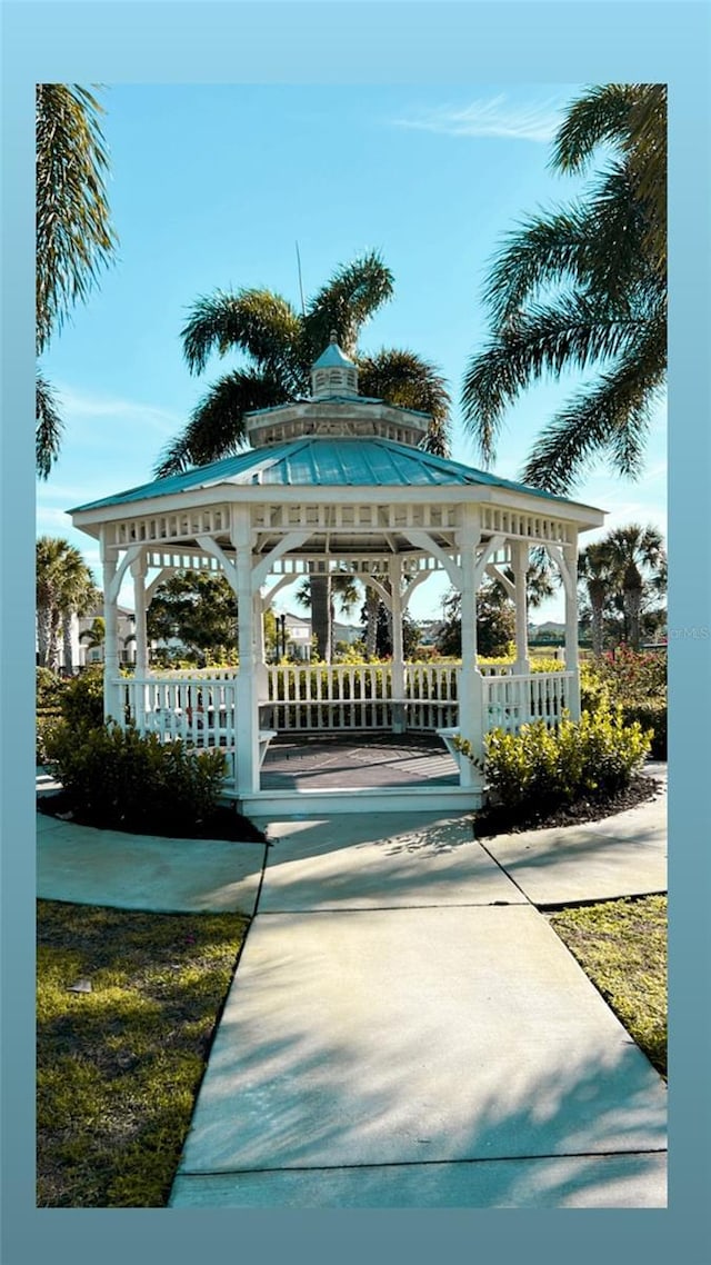 view of community with a gazebo