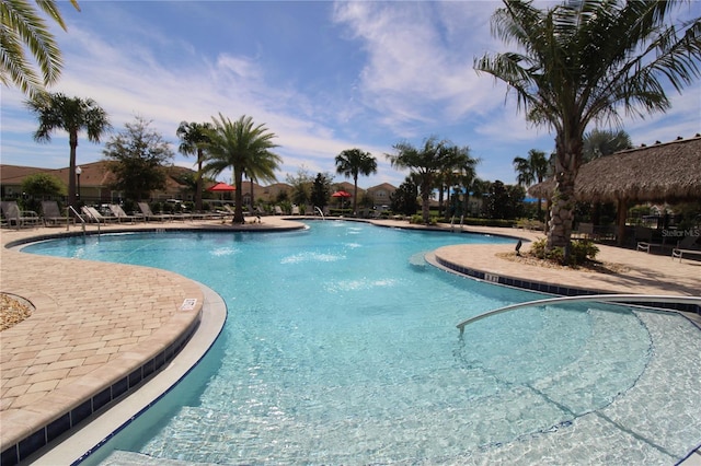 view of pool with a gazebo