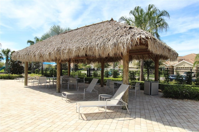 view of community with a gazebo