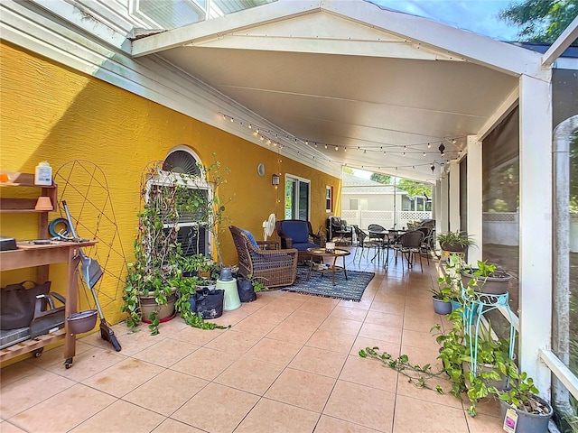 view of patio with an outdoor living space