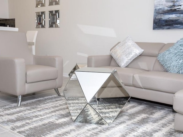 view of tiled living room