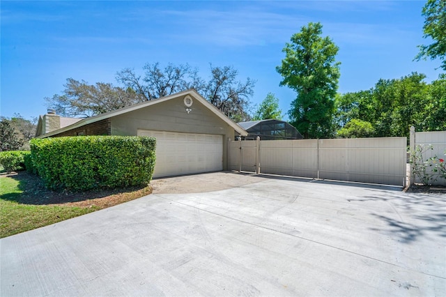 view of home's exterior with a garage