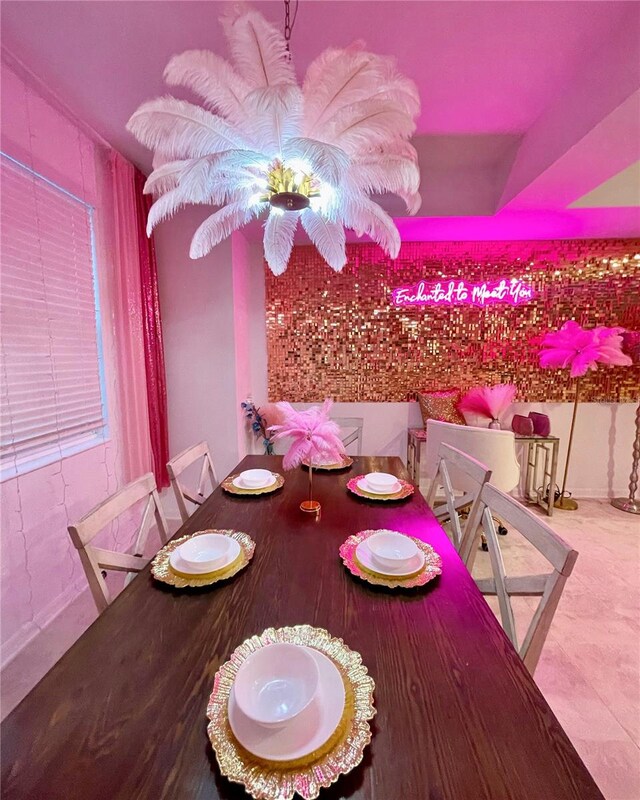 view of tiled dining area