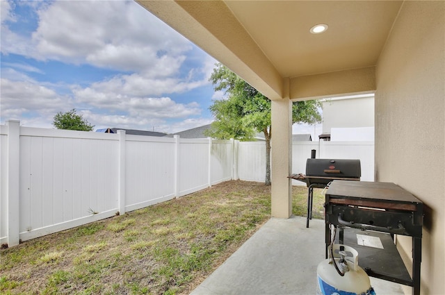 view of yard featuring a patio