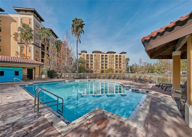 view of pool with a patio area