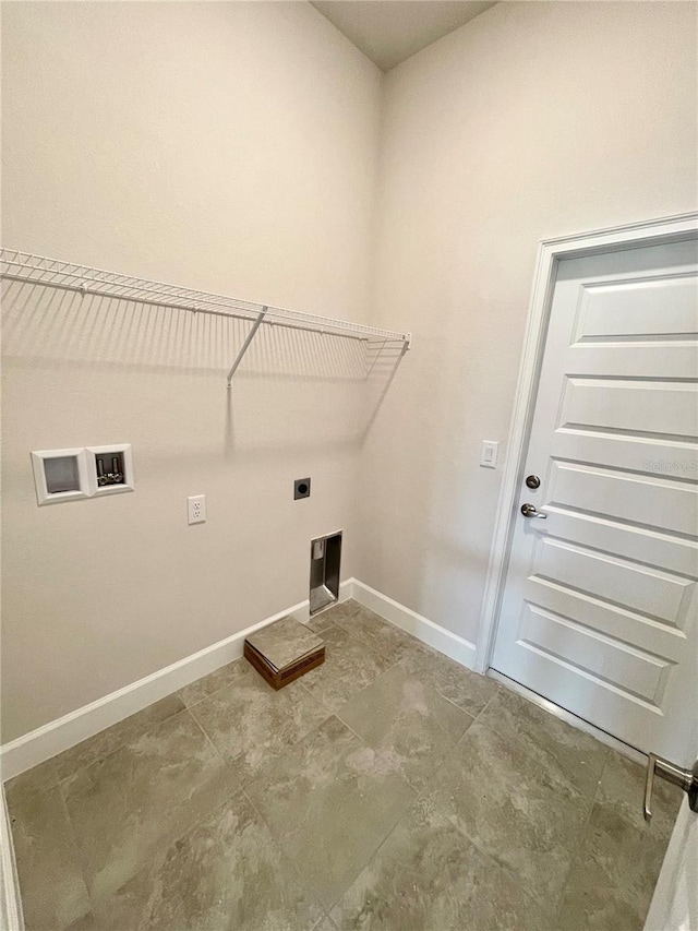 laundry area featuring washer hookup, hookup for an electric dryer, and light tile floors