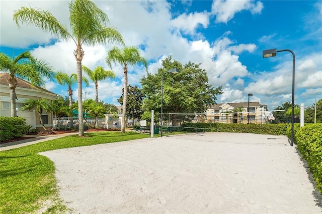 view of property's community with volleyball court