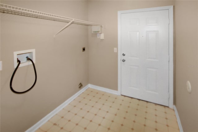 washroom featuring hookup for a washing machine and electric dryer hookup