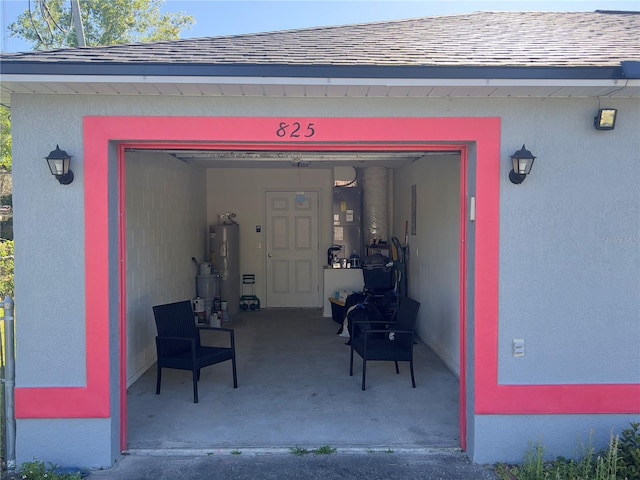 entrance to property featuring gas water heater