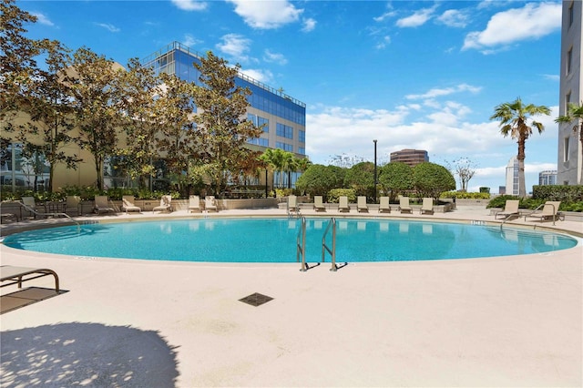 view of pool with a patio area