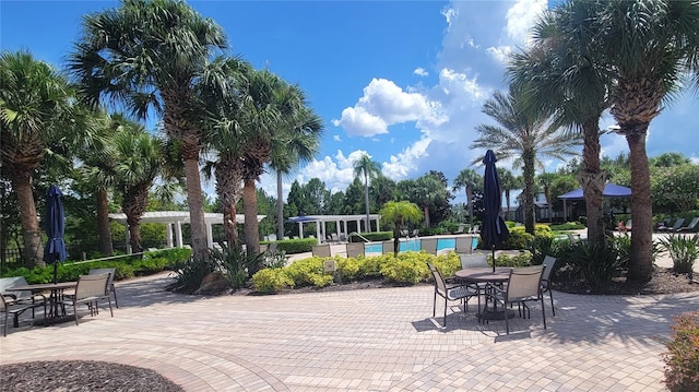 view of patio featuring a community pool