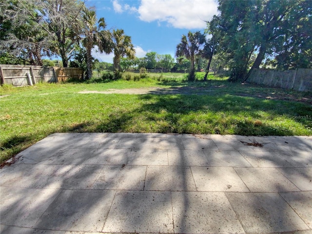 view of yard with a patio area